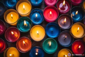 Colorful Lit Candles Dark Room